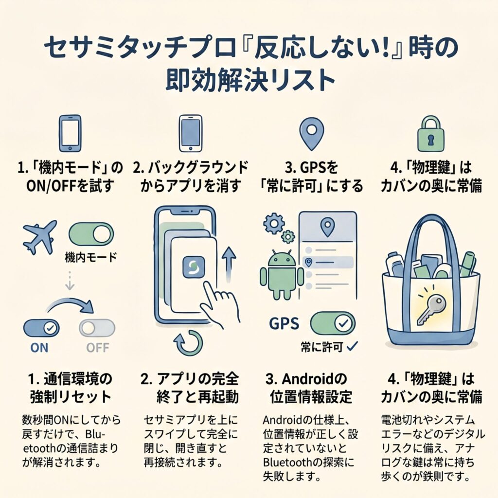 セサミタッチプロが反応しない時の即効解決リスト