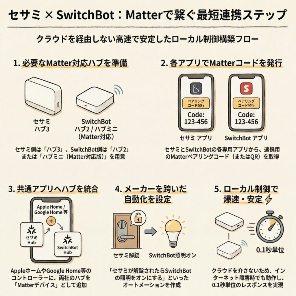 【手順】セサミとSwitchBotを連携してMatterで繋ぐ